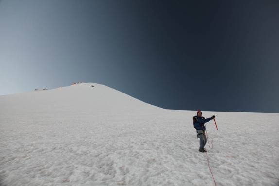 Subindo a longa geleira do Pico Orizaba, no México (foto de Geraldo Ozorio)